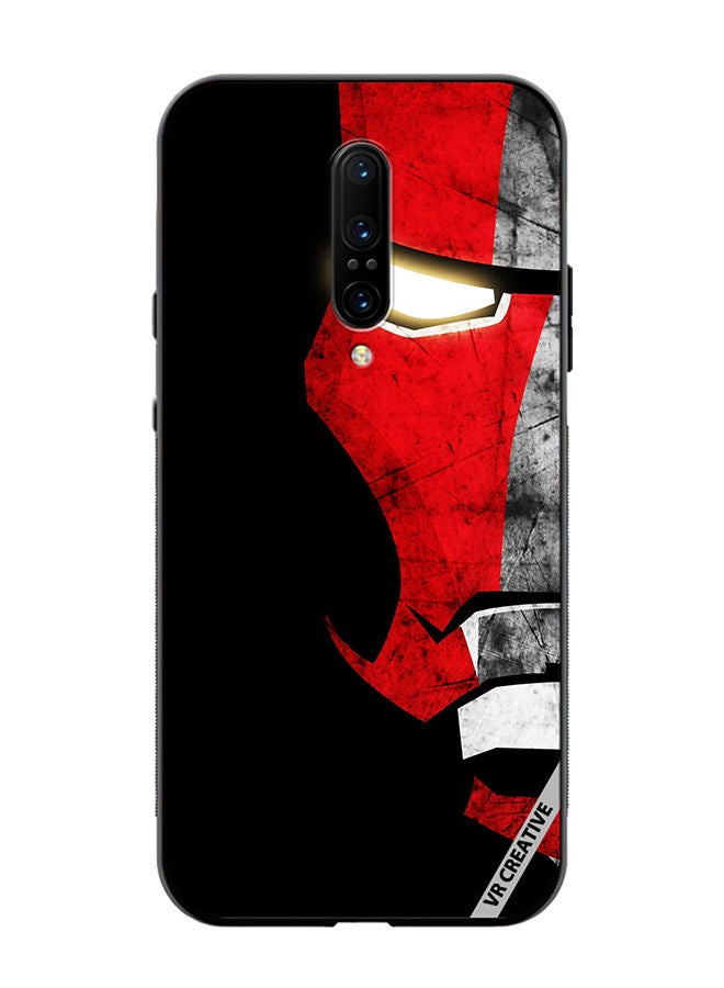 VR CREATIVE Protective Case Cover For OnePlus 7 Pro Half Face Iron Man Design Multicolour - Image 1