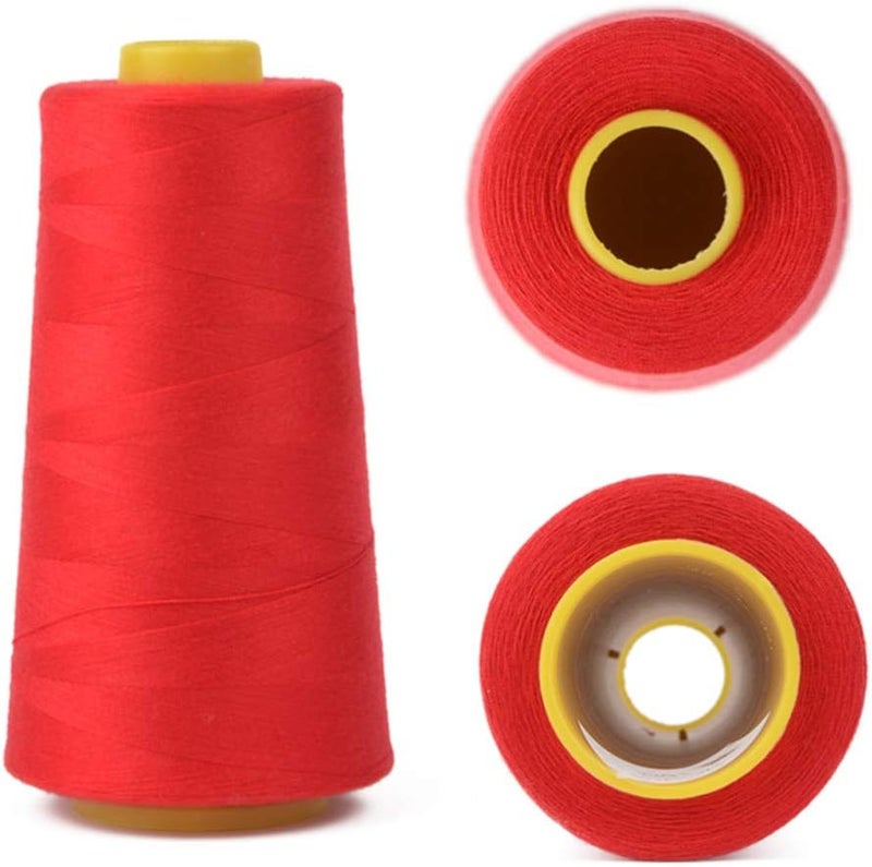 comfrt Polyester Sewing Thread Bobbin Thread for Sewing and Embroidery Machine 3000 Yards(Red) - Image 1