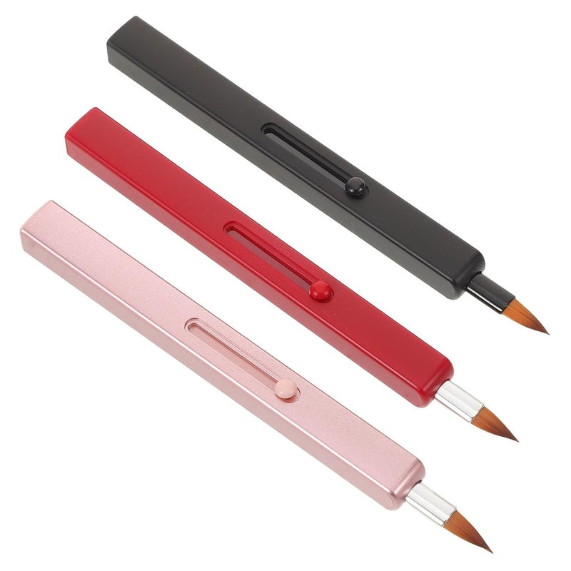 3pcs Retractable Lipstick Brush Set with Soft Nylon Applicators and Covers, Portable Mini Lip Gloss Applicator Tools for Women’s Daily and Professional Makeup Use - Image 1