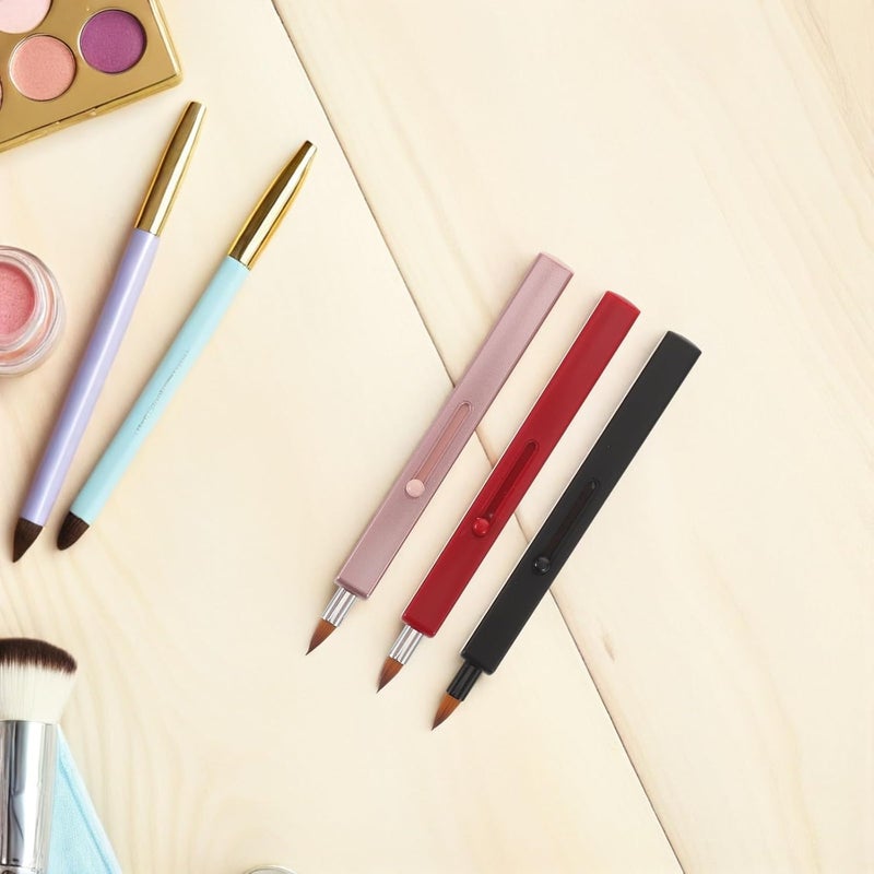 3pcs Retractable Lipstick Brush Set with Soft Nylon Applicators and Covers, Portable Mini Lip Gloss Applicator Tools for Women’s Daily and Professional Makeup Use - Image 5