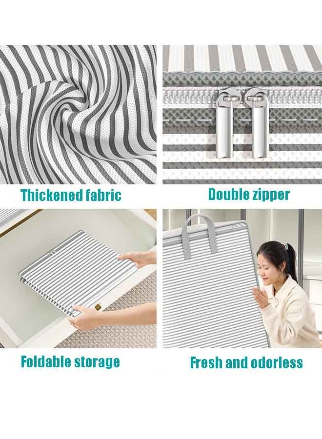 Storage box; Storage case，100L Large Storage Bags, Clothes Storage Bins,  Large Foldable Closet Storage Organizer, Thickened Storage Containers with Durable Handle/Zipper for Clothing, Blanket Comforters Bed Sheets Pillows and Toys (Grey) - Image 4