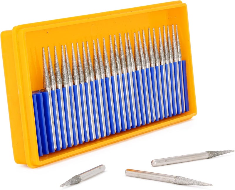 جنجلينج JINGLING 30 قطعة 3.2 مم بت طحن ماسي مدبب 1/8 بوصة بتات دوارة مخروطية لـ Dremel - Image 2