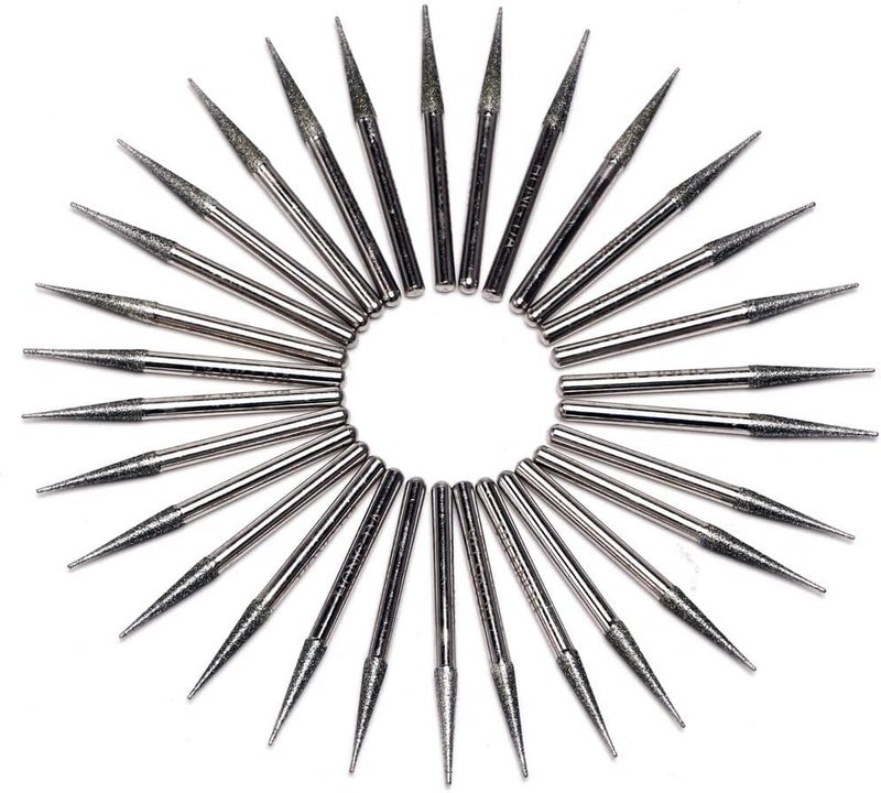 جنجلينج JINGLING 30 قطعة 3.2 مم بت طحن ماسي مدبب 1/8 بوصة بتات دوارة مخروطية لـ Dremel - Image 4