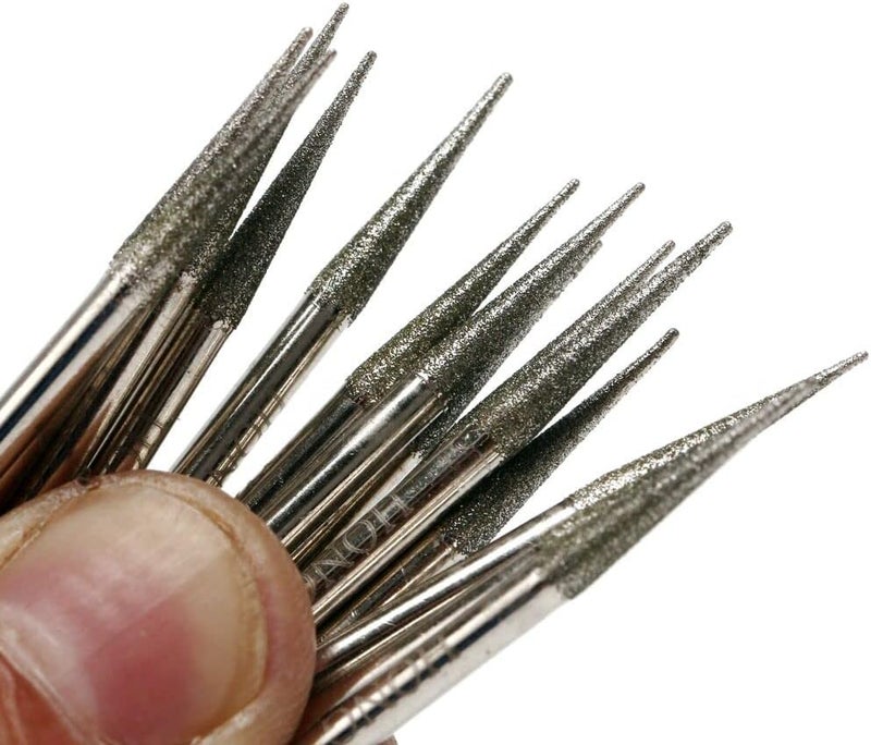 جنجلينج JINGLING 30 قطعة 3.2 مم بت طحن ماسي مدبب 1/8 بوصة بتات دوارة مخروطية لـ Dremel - Image 1