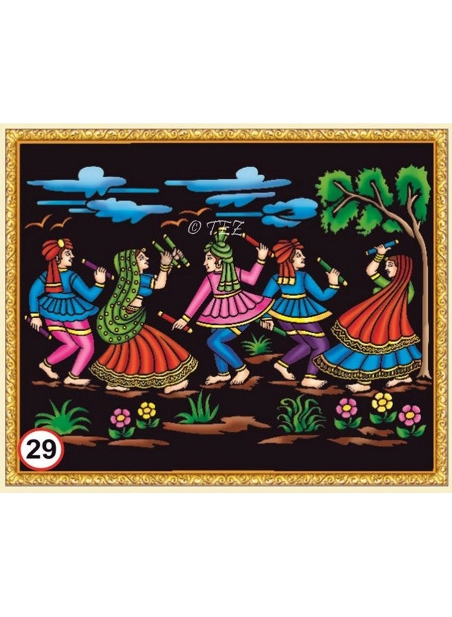 Tez DIY - Emboss Painting Kit, Dandiya Dance, Medium(13x19 inch), Design No. 29 - Image 1