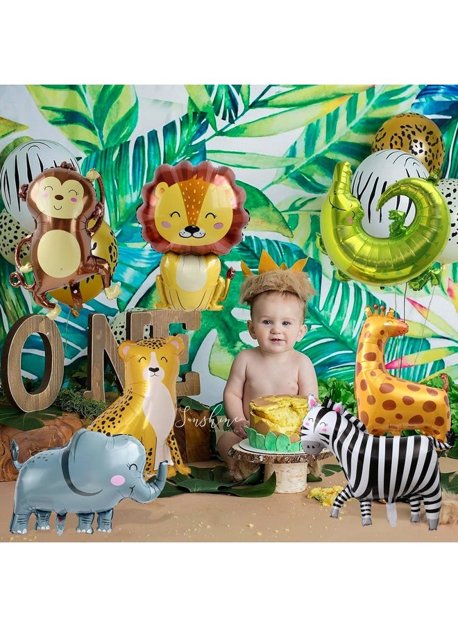 CHengQiSM - 7 Pack Jungle Balloons Safari Animal Balloons Mylar Aluminum Foil Balloons Animal Balloons Jungle Safari Jungle Animal Balloons Jungle Theme Balloons Party Animal Balloons For Birthday Party For Kids - Image 1