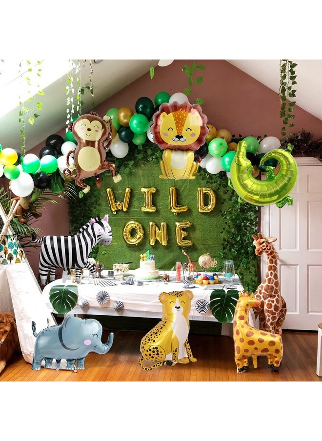 CHengQiSM - 7 Pack Jungle Balloons Safari Animal Balloons Mylar Aluminum Foil Balloons Animal Balloons Jungle Safari Jungle Animal Balloons Jungle Theme Balloons Party Animal Balloons For Birthday Party For Kids - Image 1