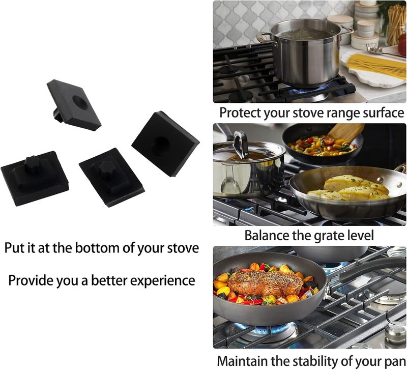 atgestore 826885 Grate Rubber Feet Replacement for Wolf Range Stove Parts CG Series Gas Cooktop Grate Rubber Feet Wolf Range Grate Rubber Foot Stove Top Protector Burner Grate Pad replacement kit 4Pcs - Image 4