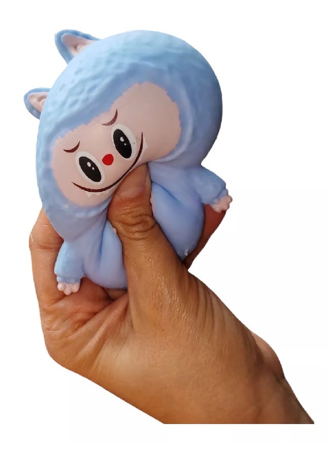 Generic - Mainan Squishy The Monster Labubu Warna Warni Mainan Pencet Soft Toy Penghilang Stress blue - Image 1