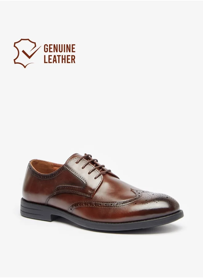 دوتشيني Men Solid Lace Up Derby Shoes