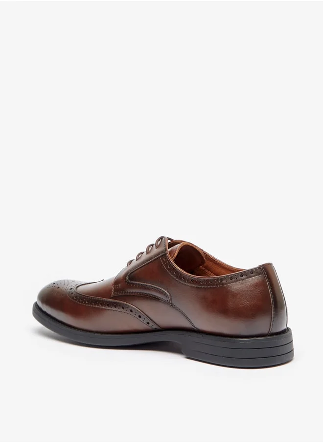 دوتشيني Men Solid Lace Up Derby Shoes
