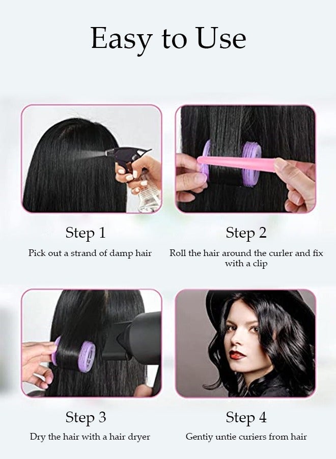 DUNISO 36 pcs Curler Set, Self Gripping Curler, Non Thermal Curler, Long Hair, Medium Short Hair Curler, Curler with Curler and Comb, Salon Hairdressing Curler, DIY Hair - Image 5