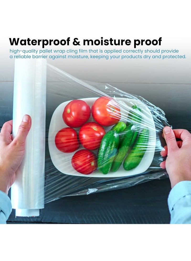 Generic UK SUPPLIES Heavy Duty Clear Pallet Shrink Wrap 1 Rolls Cling Film Wrap - 400mm Thick Waterproof Plastic Cling Wrap for Packing, Moving House, Furniture... - Image 3