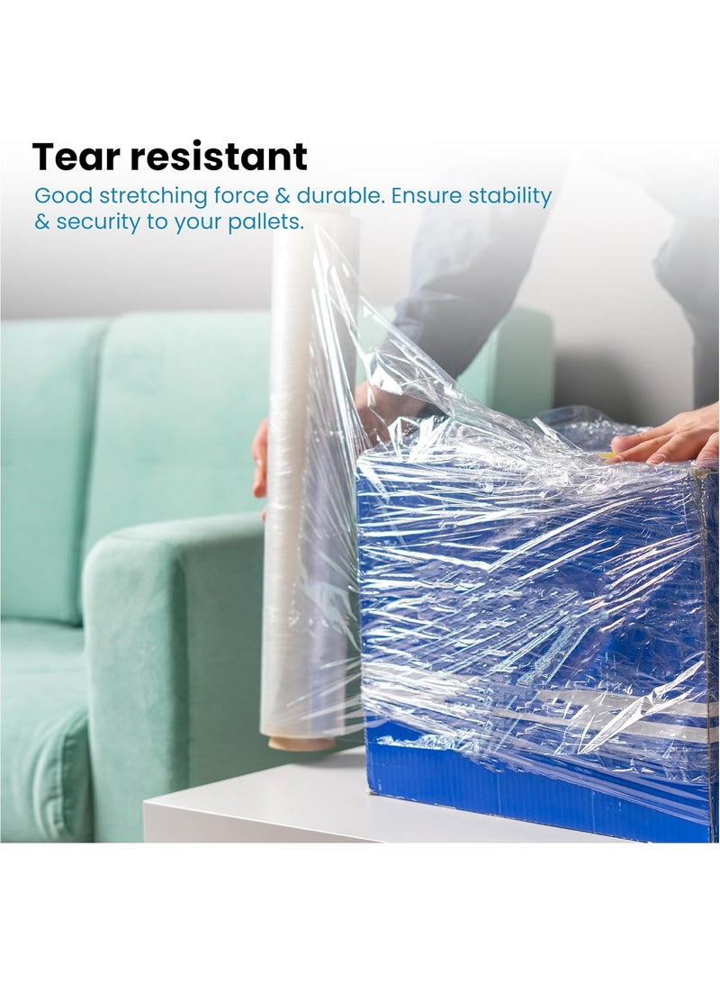 Generic UK SUPPLIES Heavy Duty Clear Pallet Shrink Wrap 1 Rolls Cling Film Wrap - 400mm Thick Waterproof Plastic Cling Wrap for Packing, Moving House, Furniture... - Image 4
