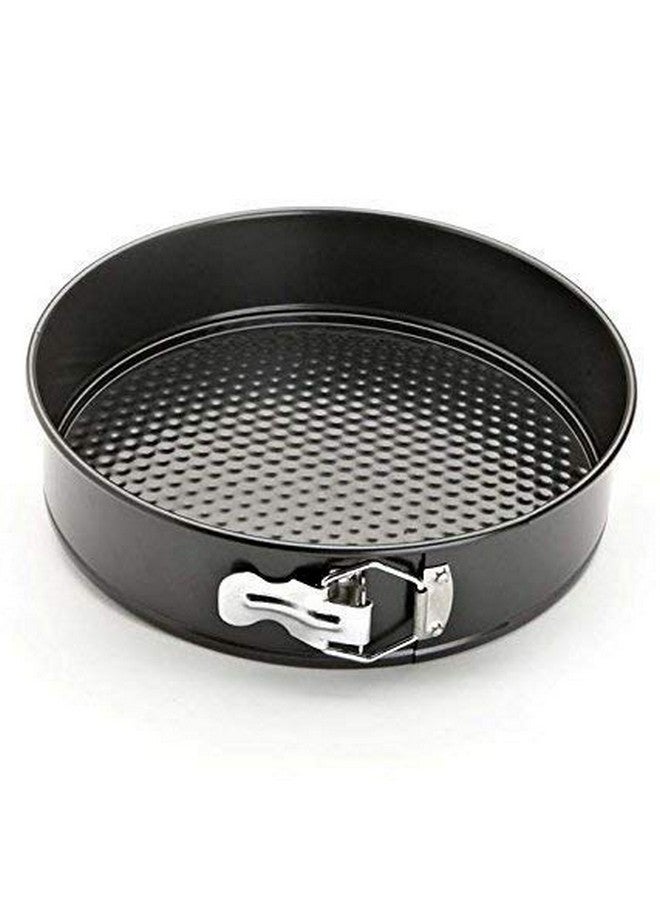 Xacton Teflon Round Cheese Cake Mould,Cooker with Removable Base, Non-Stick Cake Tins/Pan/Trays for Microwave, Oven and Bakeware, Black (20 cm) - Image 1