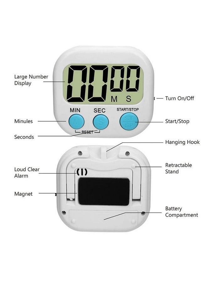 Generic - LCD Digital Kitchen Countdown Magnetic Timer Pink - Image 1
