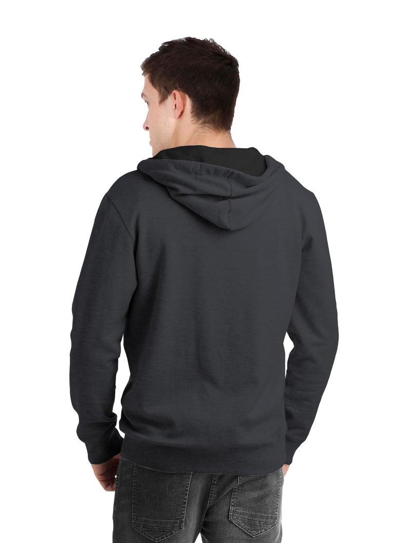 fanideaz Cotton Hooded Regular Fit Sweatshirt with Zip for Mens_ElephantGrey_Medium - Image 2
