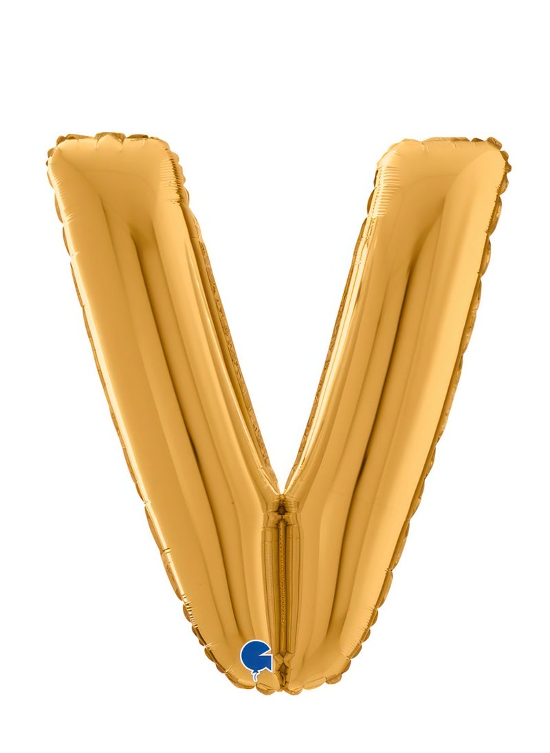 GRABO 26" Foil Balloon Letter V Gold  - Image 1