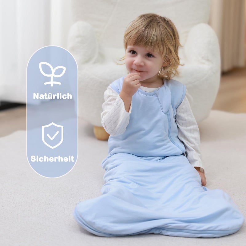 Mosebears Winter Sleeping Bag Baby 2.5 Tog, Bamboo Fibre Baby Sleeping Bag, Extremely Soft and Warm (Blue Fog, M (6-18 Months)) - Image 2