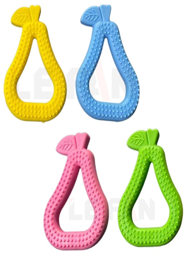 Lefan Infant Chewable Raised & Textured Surface For Soothing Non-Toxic Food-Grade Silicone Ring Shape Baby Teether Bpa-Free Pain-Relief Easy Teething 2+ Months Babies (Guava) - Image 1