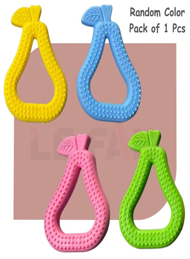 Lefan Infant Chewable Raised & Textured Surface For Soothing Non-Toxic Food-Grade Silicone Ring Shape Baby Teether Bpa-Free Pain-Relief Easy Teething 2+ Months Babies (Guava) - Image 2