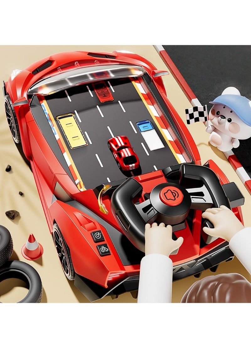 لعب عجلة القيادة الموسيقية لعبة سباق السيارات المحاكاة للأطفال الصغار مع الموسيقى والضوء，لعب الحسية للأطفال الصغار للأطفال 3+