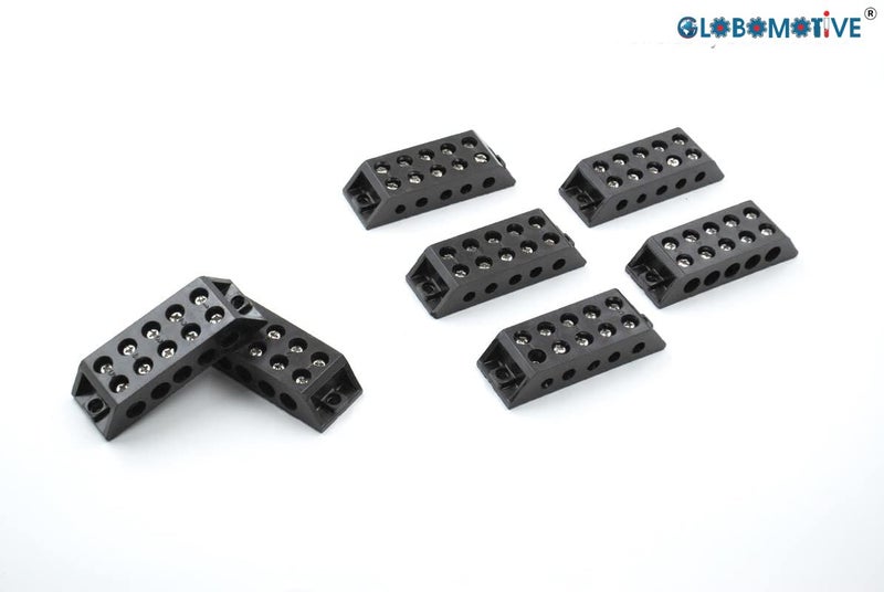 GLOBOMOTIVE GLOBOMOTIVE Control Panel 30A 5 Way Bakelite Connector Strip Double Row Barrier Black Terminal Pack of 10  - Image 3