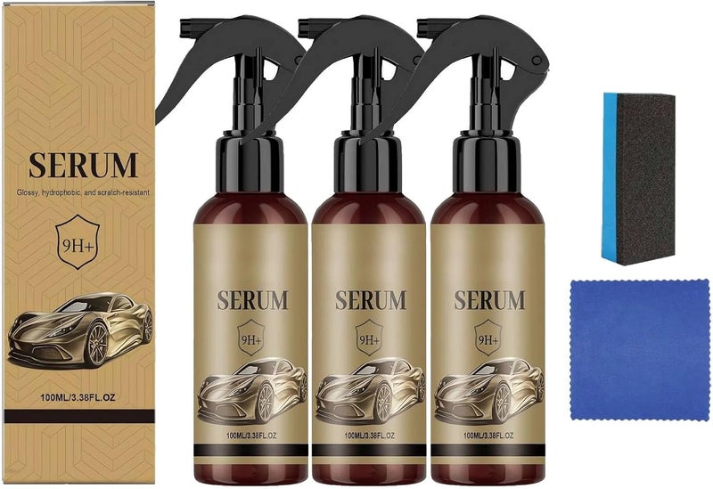 Graphene Ceramic Coating for Cars, High Gloss Nano Spray Wax with UV Protection, Hydrophobic Car Paint Coating Kit for Long Lasting Shine, Water Beading & Scratch Resistance, 120ml (3 Pack) - Image 1