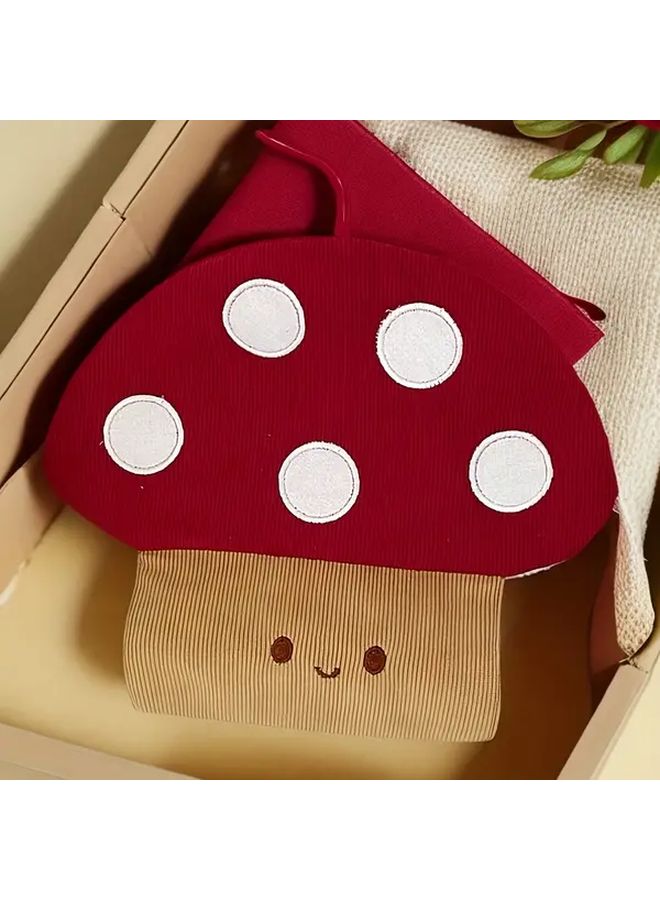 حقيبة تخزين أنسجة الفطر باللونين الأحمر والأبيض بنقاط بولكا دوت، حامل معلق مضاد للغبار للمنزل - Image 5