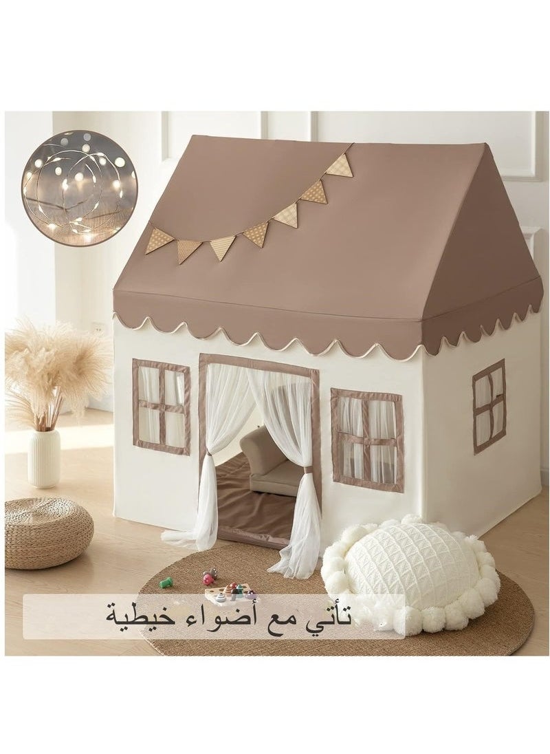 يوڠام خيمة لعب للأولاد والبنات بيت ألعاب مع بساط وأضواء للأطفال مركز نشاط داخلي وخارجي  - Image 4