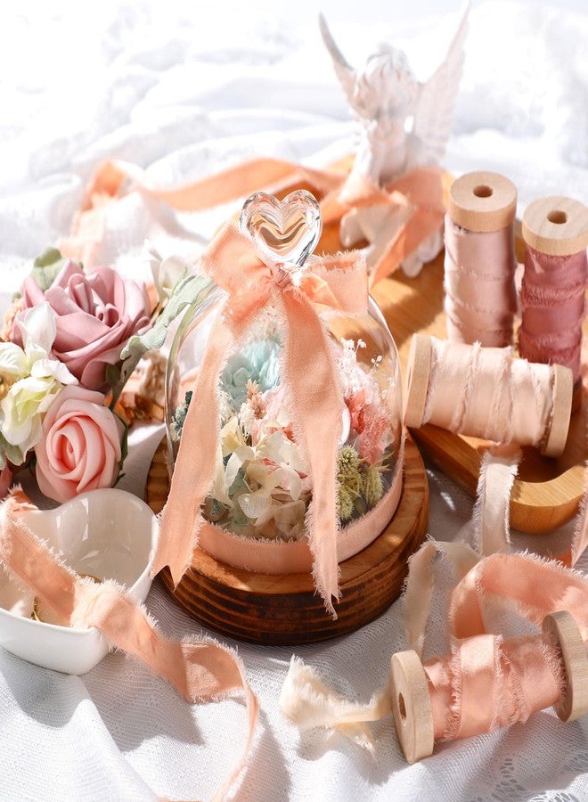 Mindsoft 20 Yard Satin Ribbons Irregular Handmade Frayed Ribbons with Wooden Spool Handmade Fringe Craft Ribbon for Gift Wrapping Baby Shower Wedding Bridal Bouquets Holiday Decoration (Colorful) - Image 3