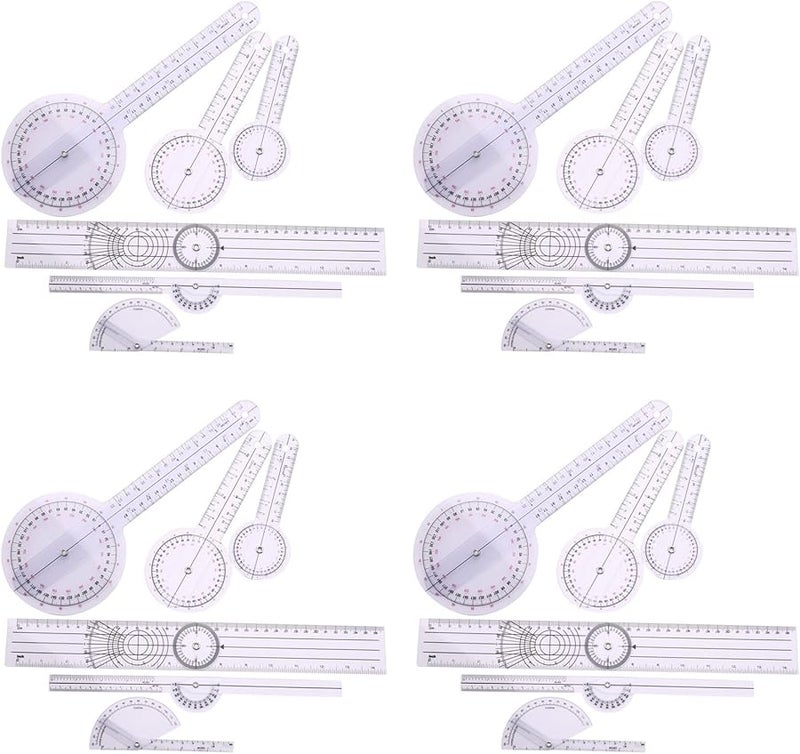 24 Pcs Spinal Ruler Finger Goniometer Protractor Set 180 360 Degree Angle Measuring Tool - Image 2
