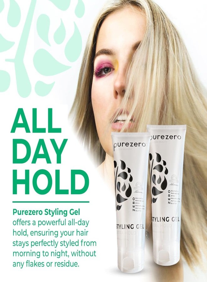 Purezero Styling Gel, Hold and Control, Adds Volume and Thickness, Non Greasy, Zero Sulfates, Parabens, Dyes,100% Vegan & Cruelty Free, Great For Color Treated Hair (8oz, 2 Pack) - Image 4