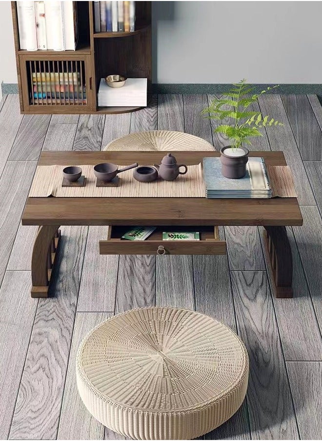 Raffine - 1-Piece Japanese Low Table Floor Tea Table Altar Table for Meditation Wooden Coffee Table Writing Desk Suitable for Living Room Dining Room Home Decoration 60x37x31 cm - Image 1