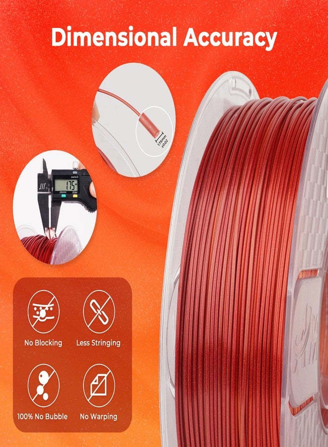 AMOLEN PLA Filament 1.75mm, Silk Gold and Shiny Red 3D Printer Filament, 1KG - Image 4