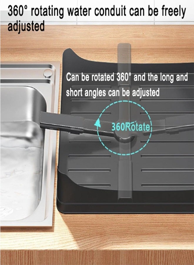 Earwig Large Dish Drainer Rack with Swivel Drainage Spout,2 Tier Detachable Dish Drying Rack with Utensils Holder and Draining Board,Kitchen Counter Sink Organizer. - Image 5