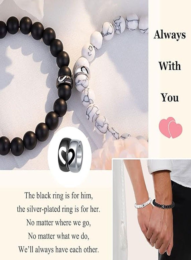 رات سو هدايا أساور الخواتم المتناسقة للحبيب أو الزوج أو الخطيب أو الروح التوأم أو الحبيبة أو الزوجة في يوم عيد الحب أو الذكرى السنوية أو عيد الميلاد أو هدية الخطوبة. - Image 5