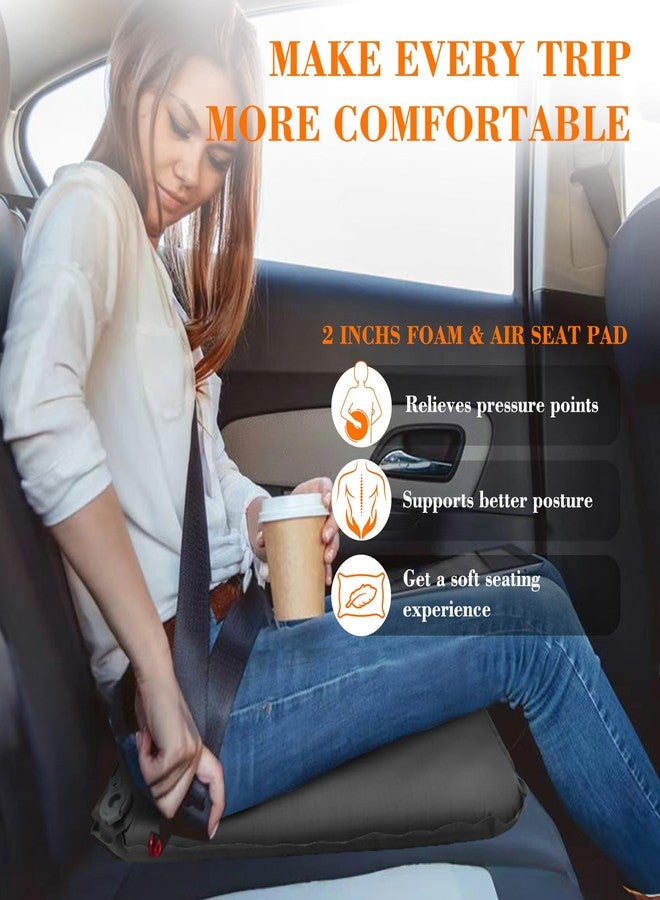 GDREAMT Inflatable Seat Cushion, Self-Inflating Memory Foam Stadium Seats Cushion Portable Camping Air-Foam Sitting Pad for Travel Airplane Car Bleachers Backpacking Office, Lightweight & Compact - Image 4