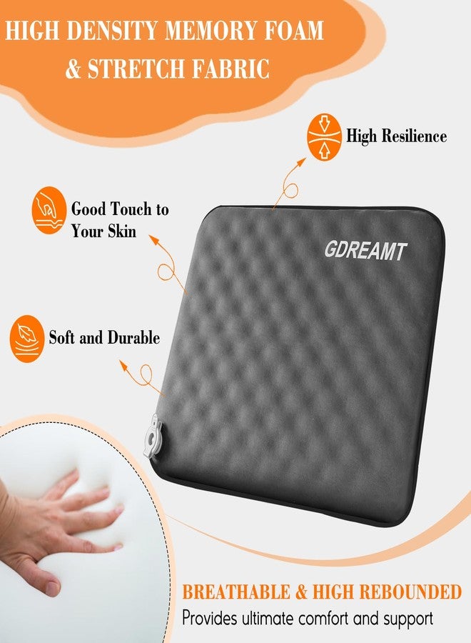 GDREAMT Inflatable Seat Cushion, Self-Inflating Memory Foam Stadium Seats Cushion Portable Camping Air-Foam Sitting Pad for Travel Airplane Car Bleachers Backpacking Office, Lightweight & Compact - Image 3