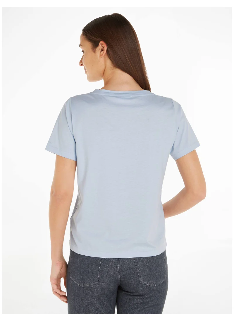 CALVIN KLEIN Women's V-Neck T-Shirt - Cotton, Blue