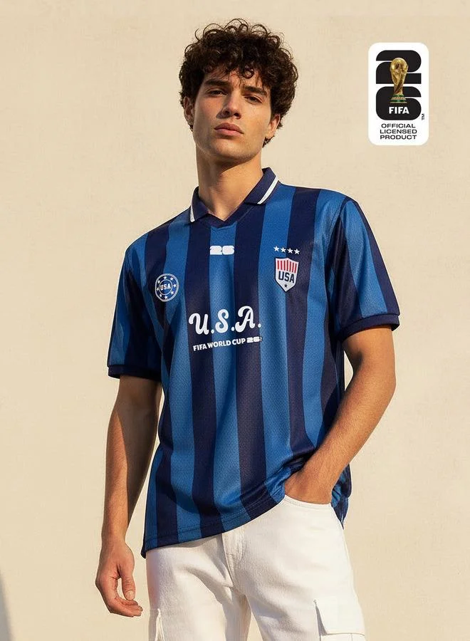 سبلاش اكتف Men FIFA 26 USA Print Collared T shirt