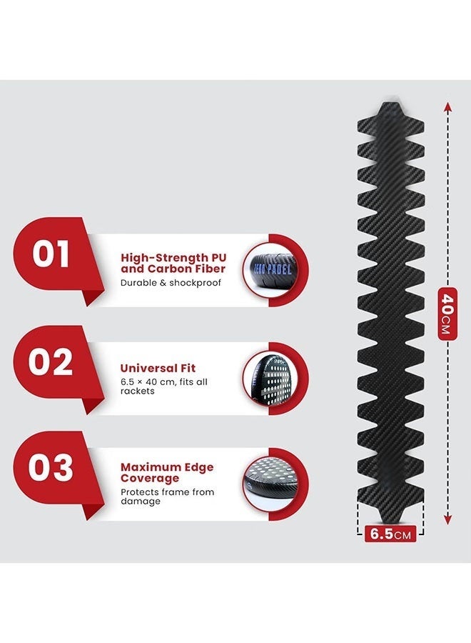 Racket Protector, Carbon Fiber Texture – Large | Lightweight & Durable for Maximum Edge Protection | Universal Fit, Easy to Apply - Image 4
