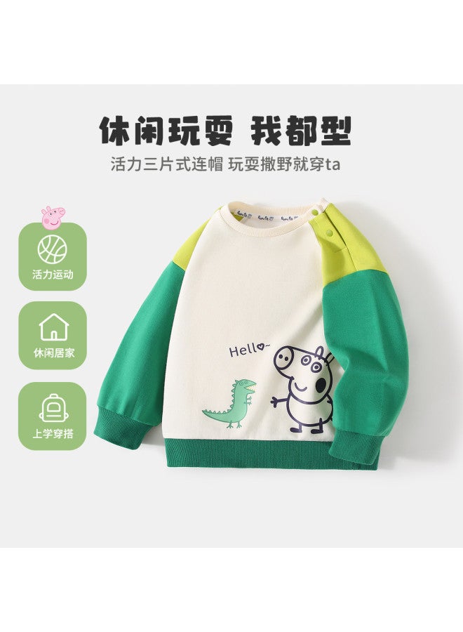 peppa Pig Spring Kids' Comfortable Pullover Hoodie Cartoon Baby Long-sleeve Sweatshirt - Image 3