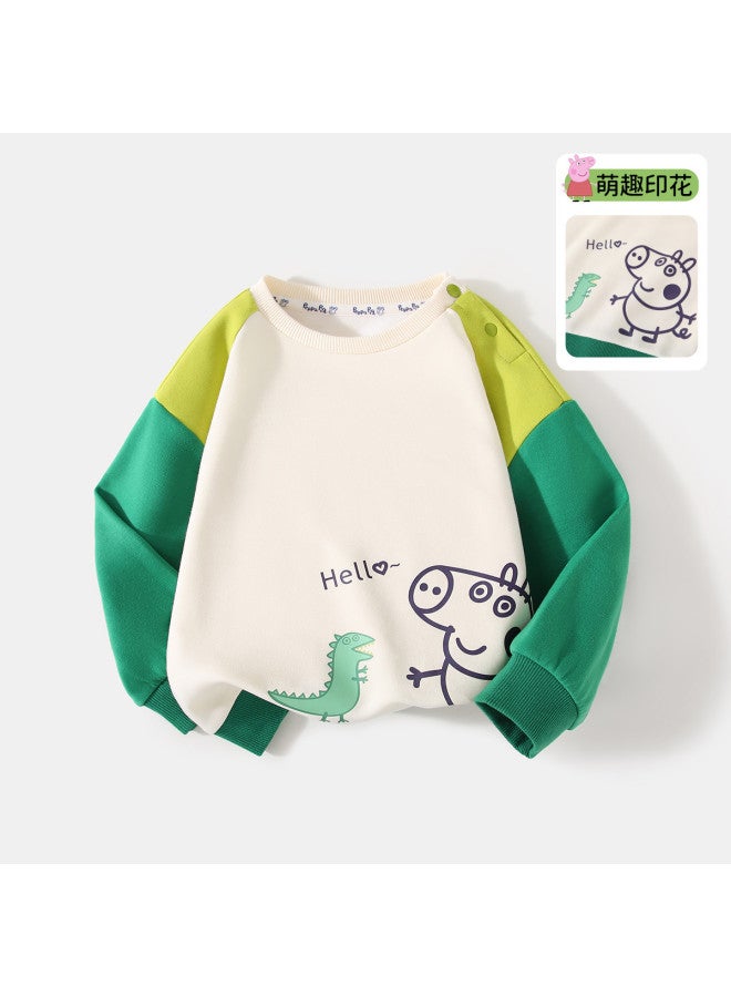 peppa Pig Spring Kids' Comfortable Pullover Hoodie Cartoon Baby Long-sleeve Sweatshirt - Image 2