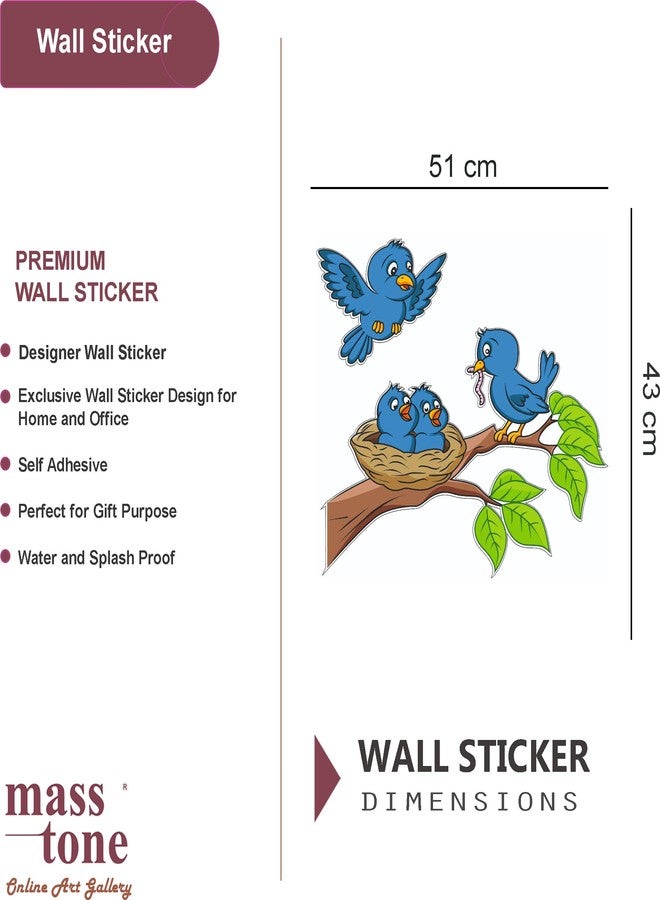 Masstone Wall Stickers Birds Feeding | Wall Stickers (51x43 Cm) | Wall Stickers for Living Room, Bedroom, Kitchen, Kids Room | Stickers for Walls of Home | Little Birds Stickers for Wall Decoration - Image 2