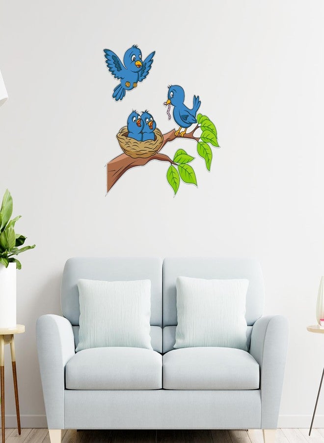 Masstone Wall Stickers Birds Feeding | Wall Stickers (51x43 Cm) | Wall Stickers for Living Room, Bedroom, Kitchen, Kids Room | Stickers for Walls of Home | Little Birds Stickers for Wall Decoration - Image 3