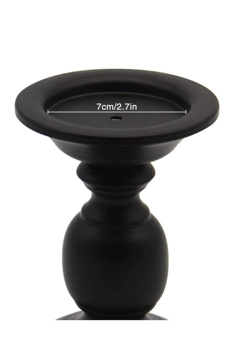 Excefore Candle Holders, Pillar Candle Holders Centerpieces for Table, Black Retro Metal Candle Holder Candlesticks Decor - Image 4