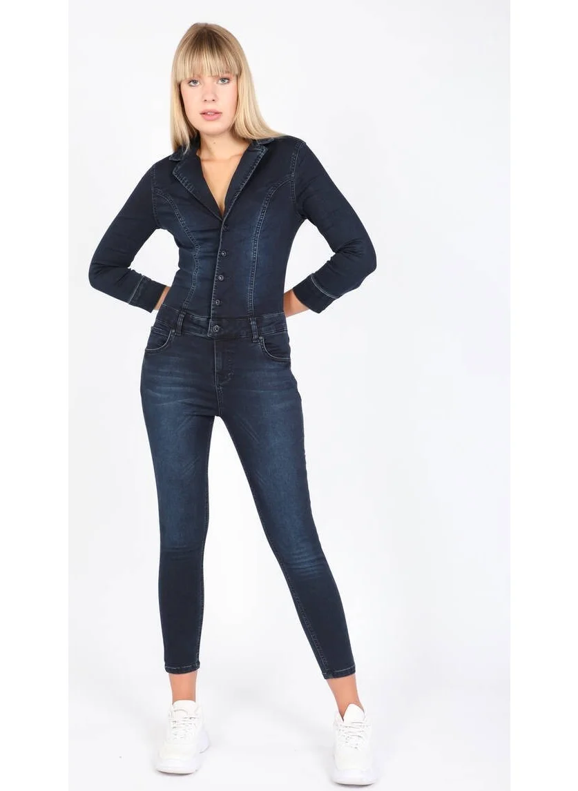 Banny Jeans Women's Dark Navy Blue Jeans Overalls