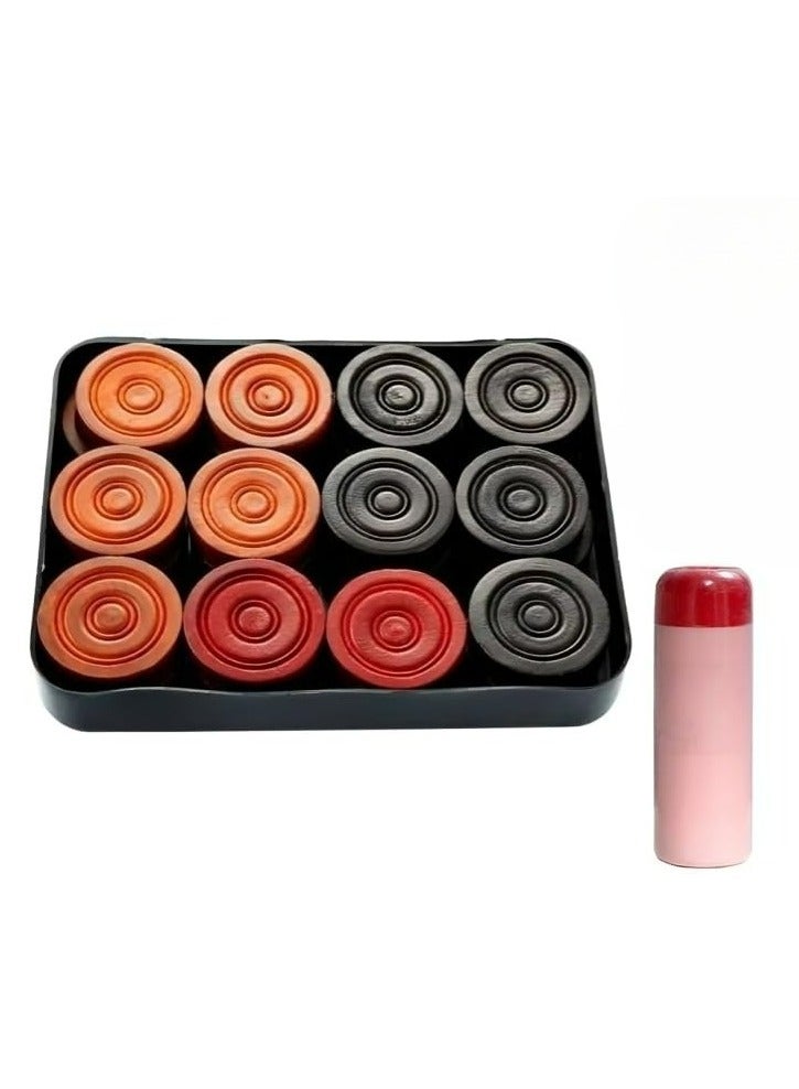 Carrom Board coins and carrom board powder pack of 2 set