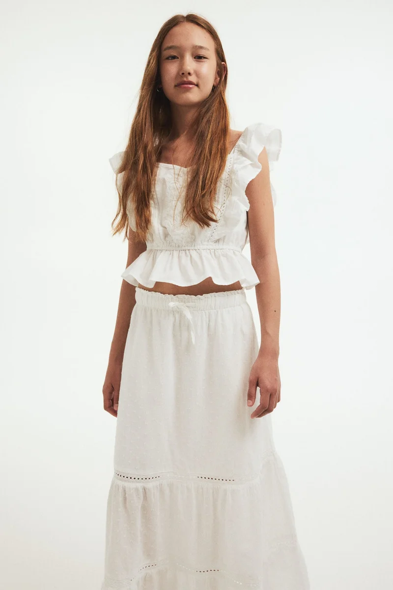 H&M Tiered cotton skirt